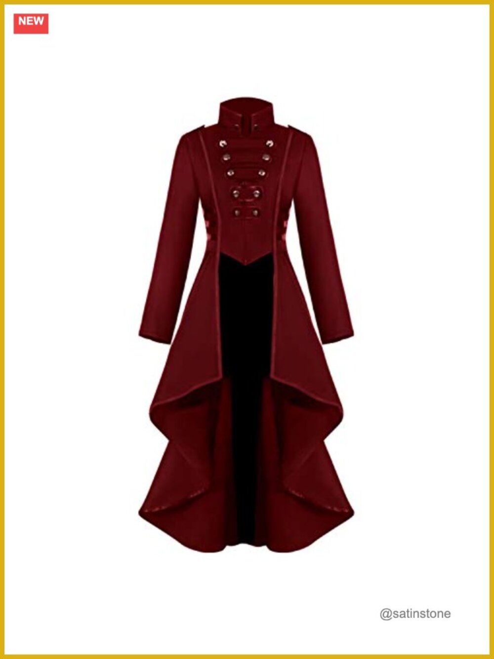 Women's Renaissance Pirate Vampire Tailcoat Jacket Halloween Costume